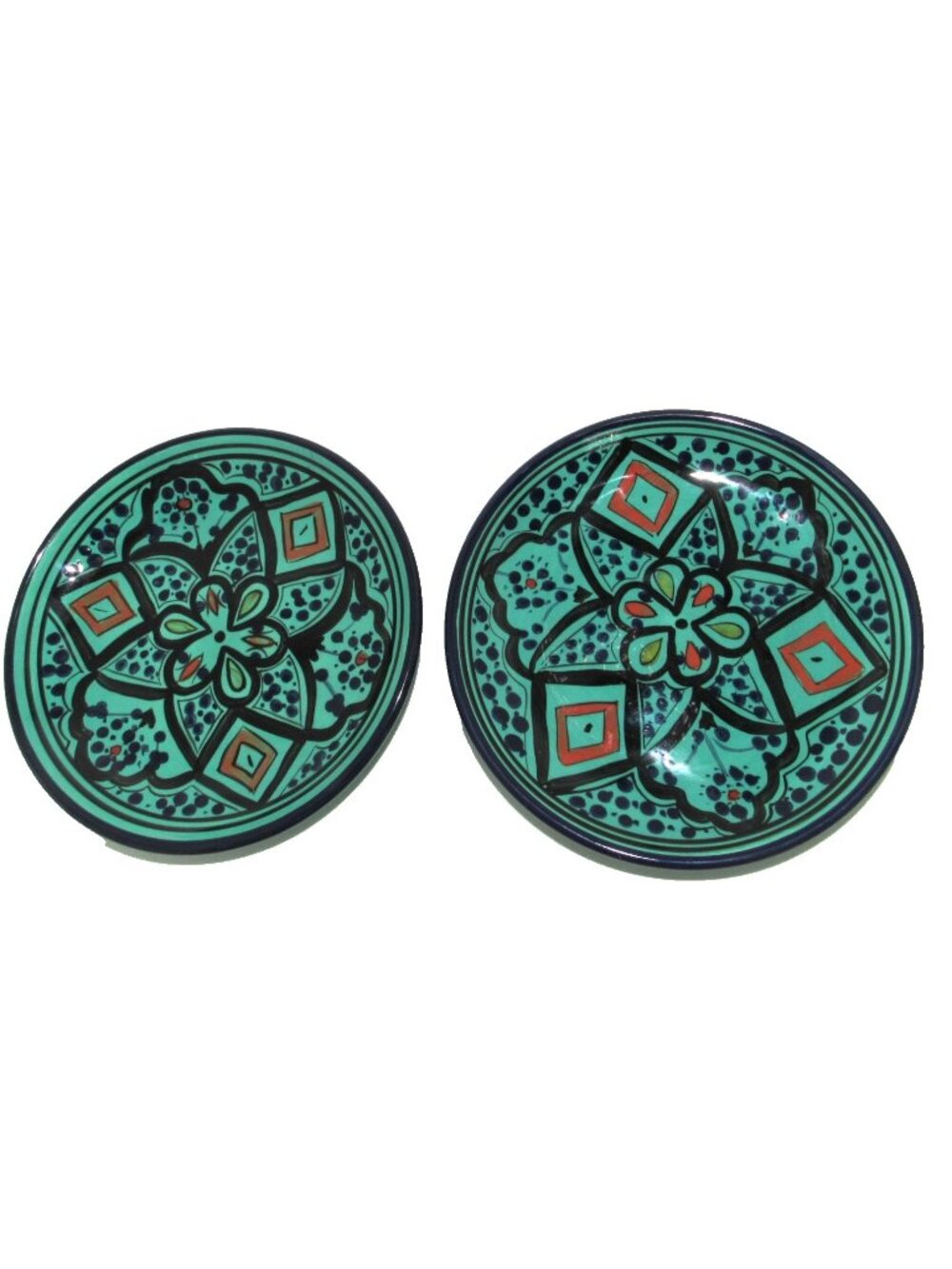 Set Pottery Barn Green / turquoise Kasara Moroccan Mosaic Salad Appetizer Plates
